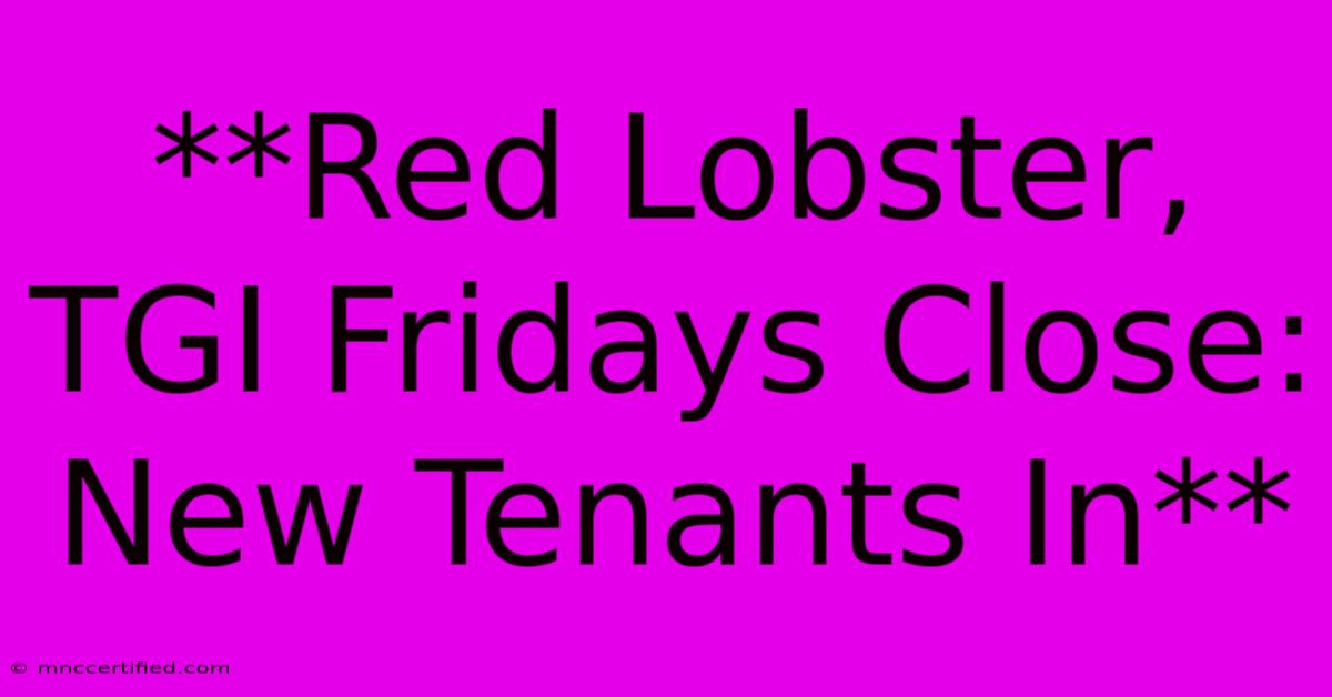 **Red Lobster, TGI Fridays Close: New Tenants In**