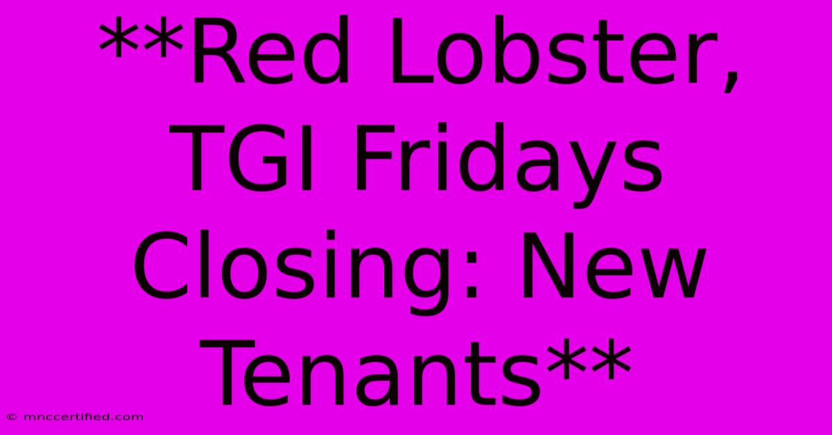 **Red Lobster, TGI Fridays Closing: New Tenants**