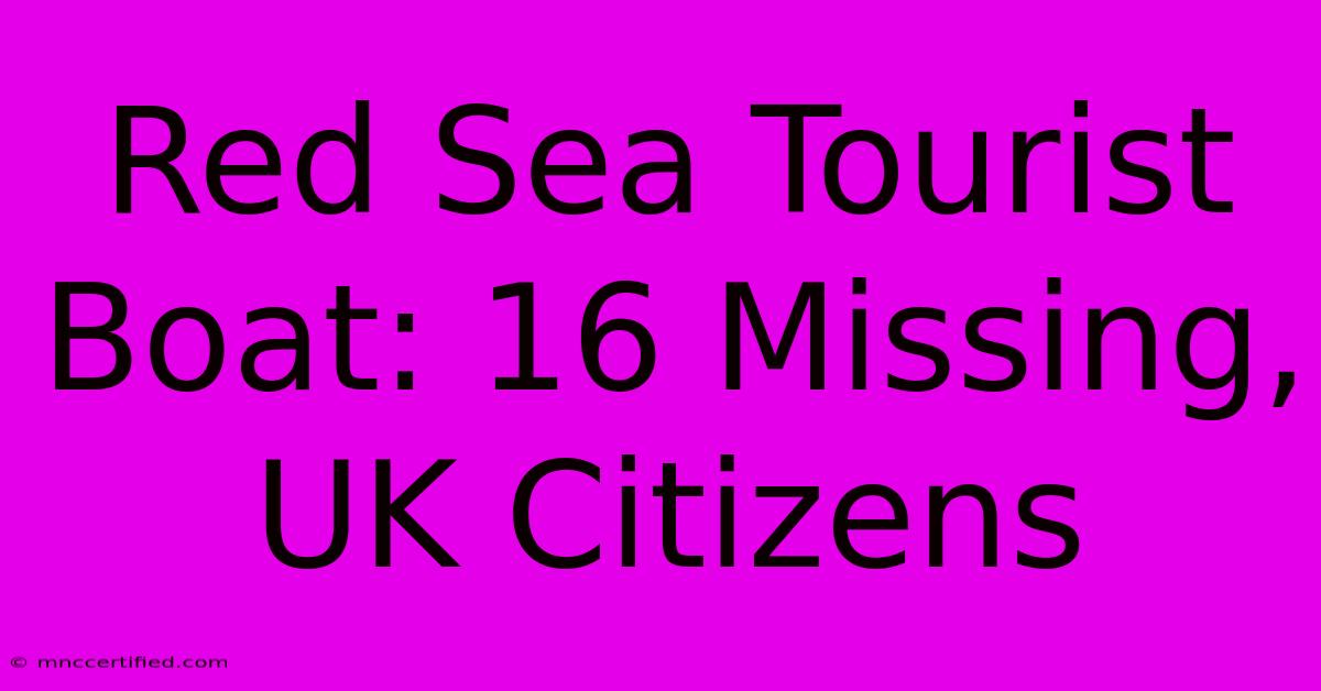 Red Sea Tourist Boat: 16 Missing, UK Citizens