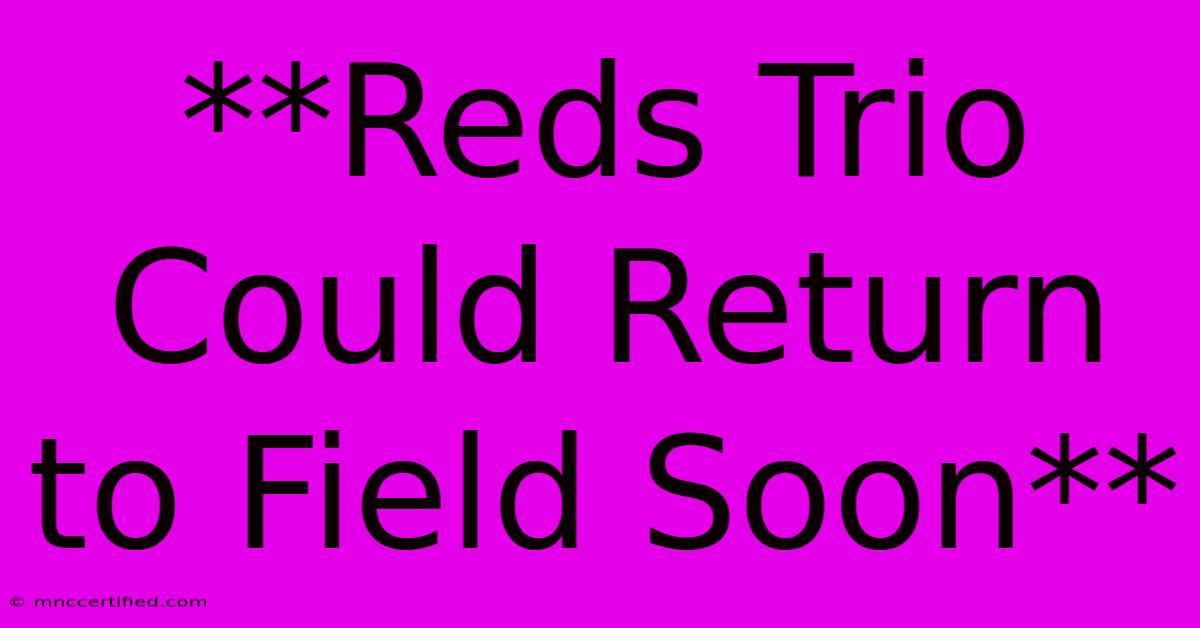 **Reds Trio Could Return To Field Soon**