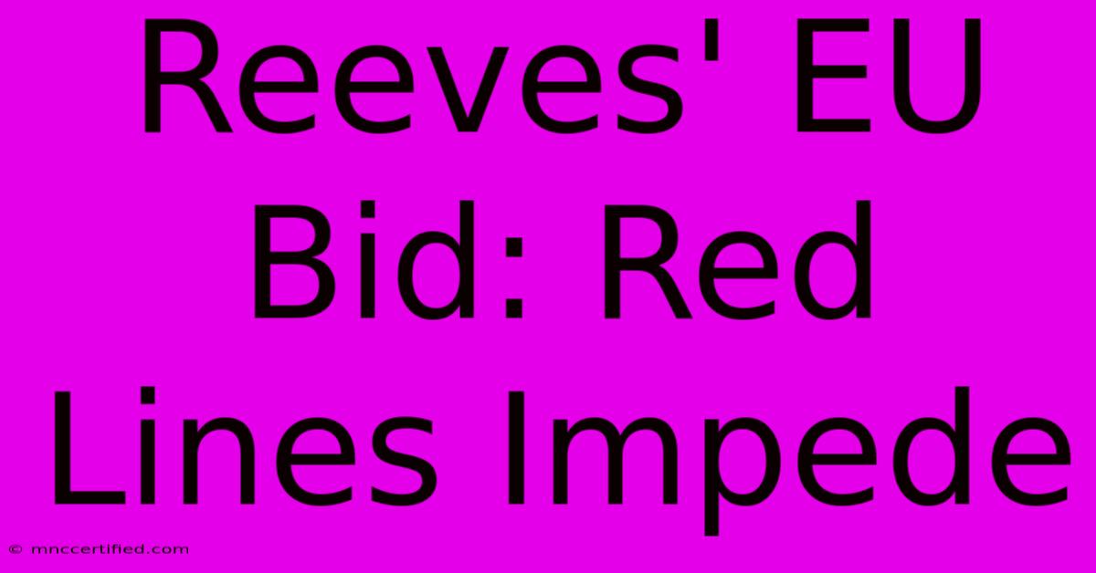 Reeves' EU Bid: Red Lines Impede