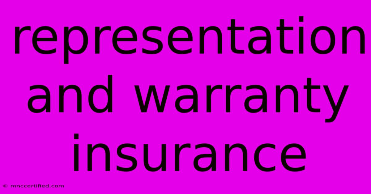 Representation And Warranty Insurance