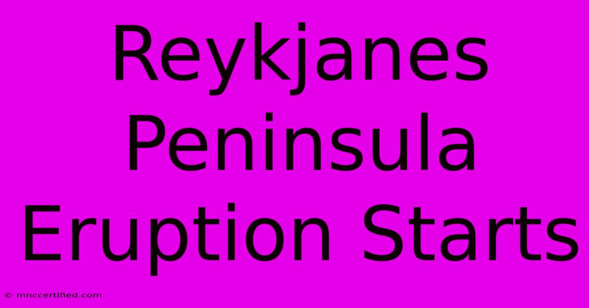 Reykjanes Peninsula Eruption Starts