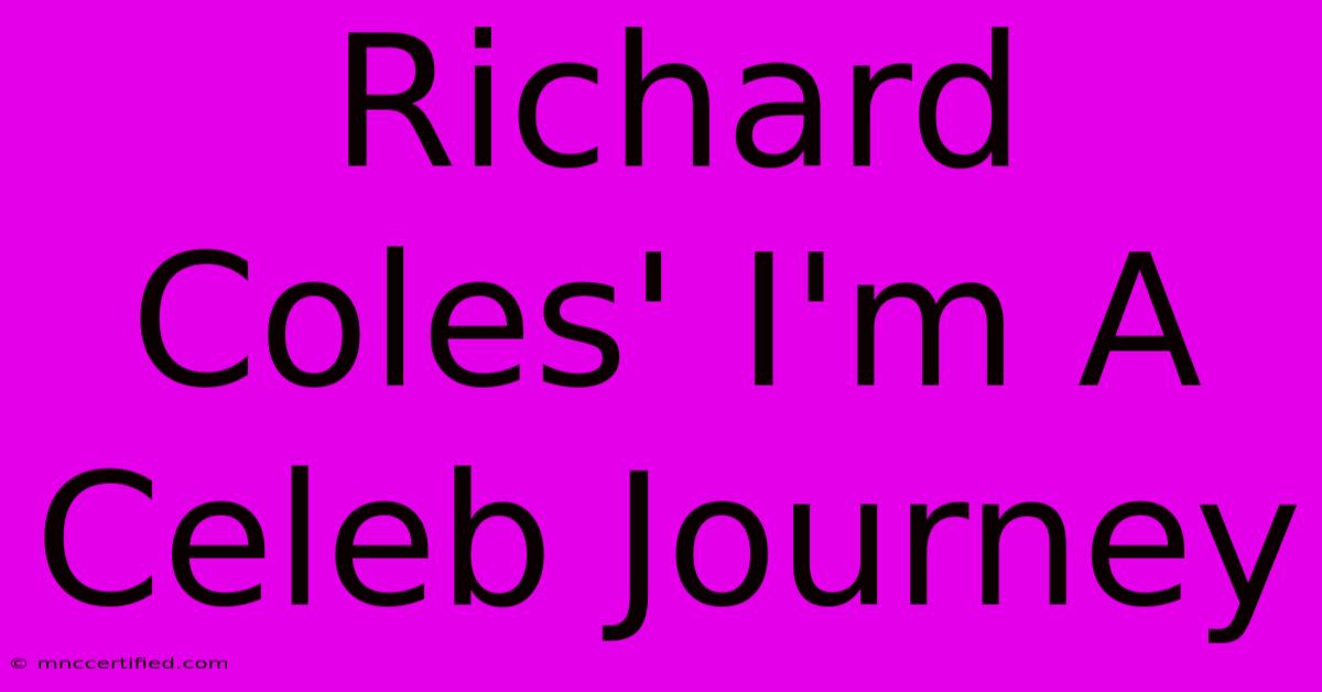 Richard Coles' I'm A Celeb Journey