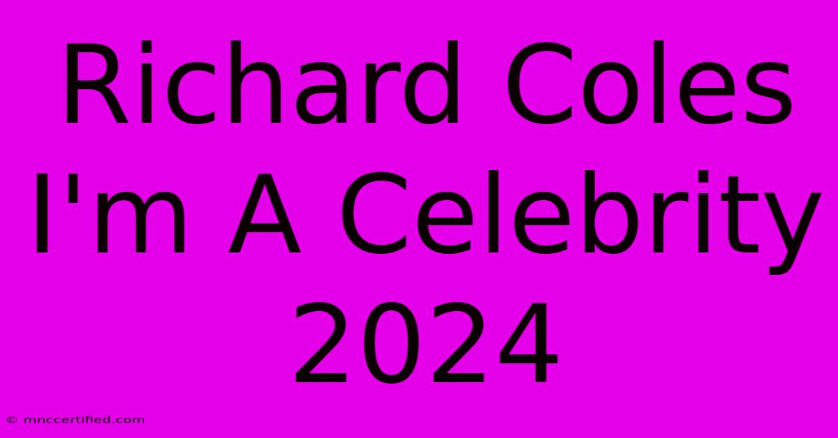 Richard Coles I'm A Celebrity 2024