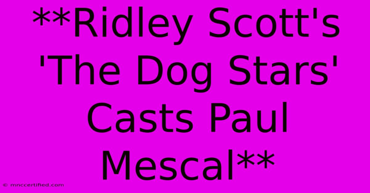 **Ridley Scott's 'The Dog Stars' Casts Paul Mescal**