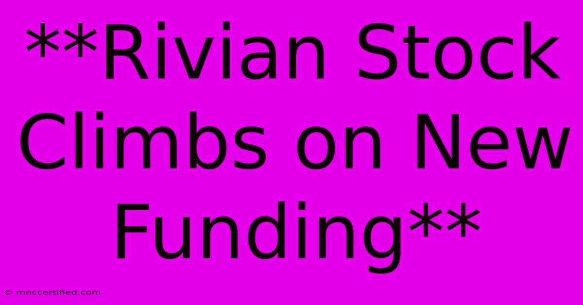 **Rivian Stock Climbs On New Funding**