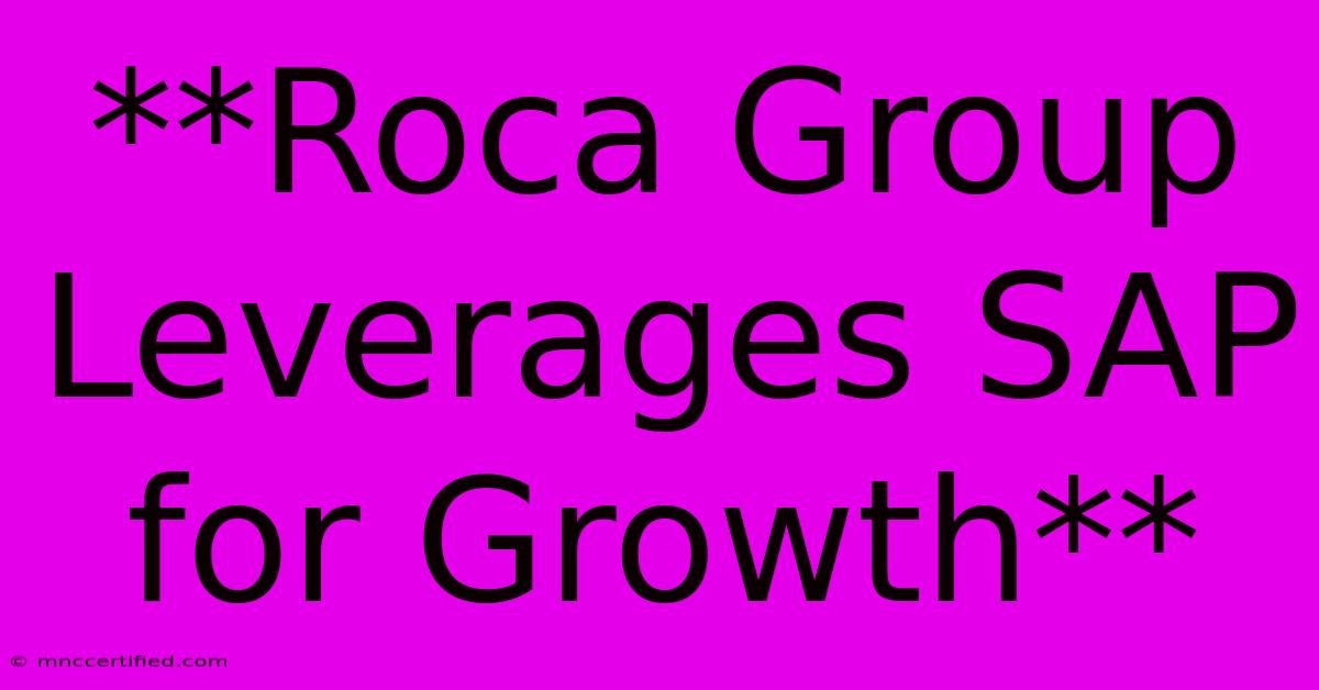 **Roca Group Leverages SAP For Growth**