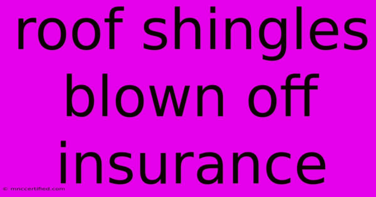 Roof Shingles Blown Off Insurance