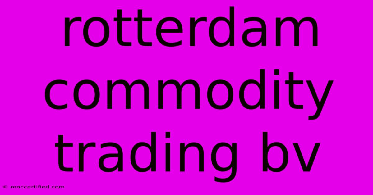 Rotterdam Commodity Trading Bv