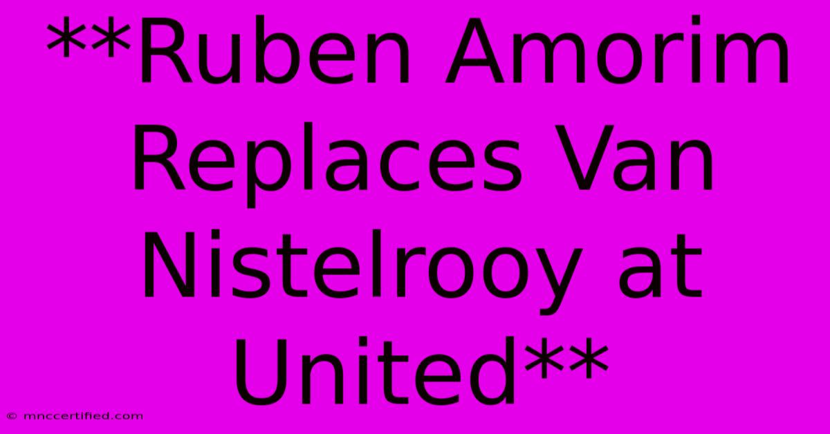 **Ruben Amorim Replaces Van Nistelrooy At United**