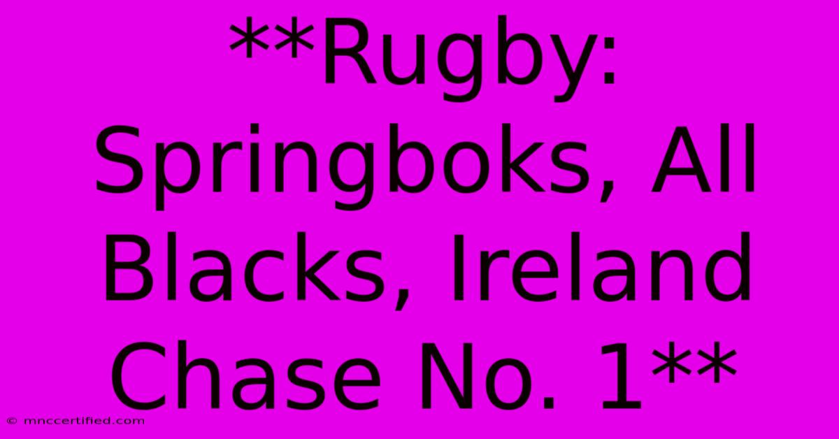 **Rugby: Springboks, All Blacks, Ireland Chase No. 1**