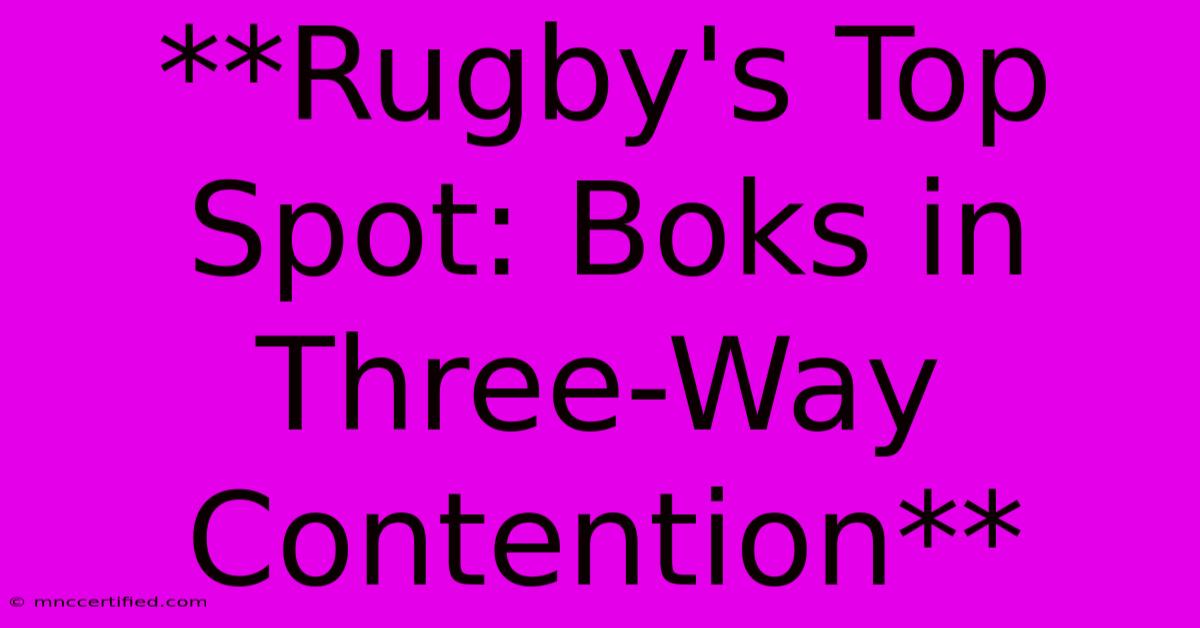 **Rugby's Top Spot: Boks In Three-Way Contention**