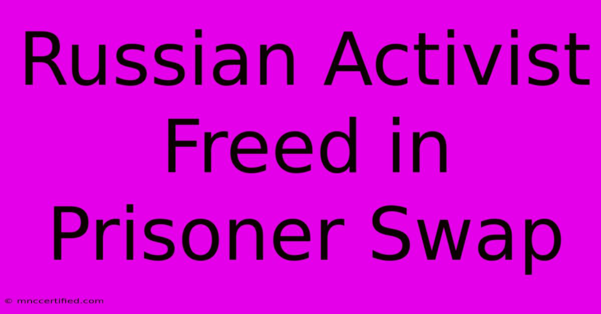 Russian Activist Freed In Prisoner Swap