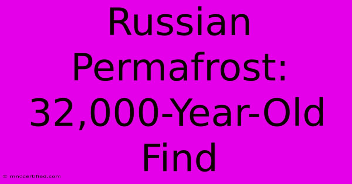 Russian Permafrost: 32,000-Year-Old Find