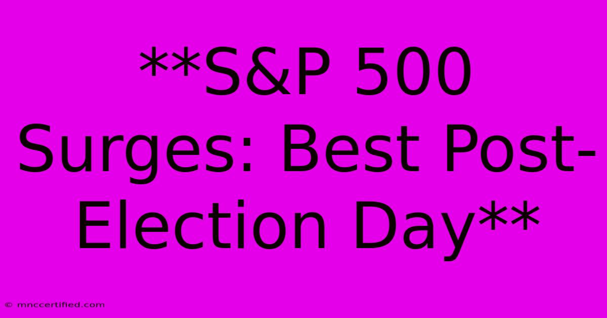 **S&P 500 Surges: Best Post-Election Day**