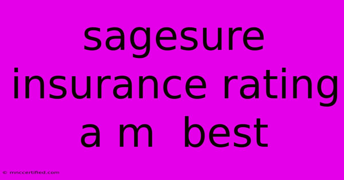 Sagesure Insurance Rating A M  Best