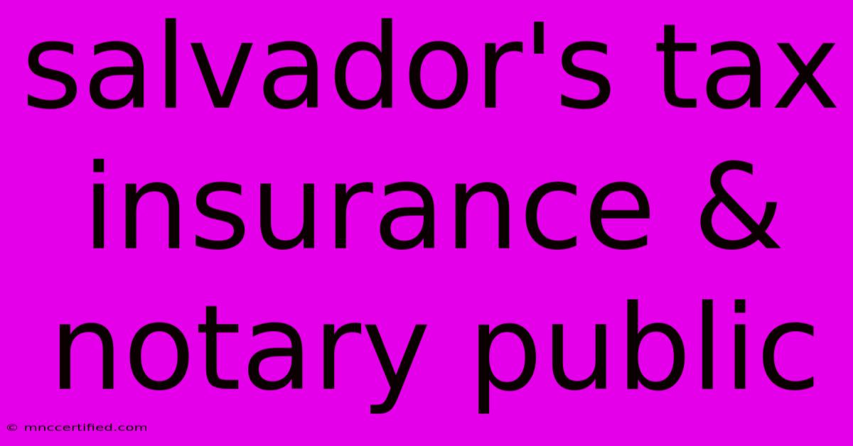 Salvador's Tax Insurance & Notary Public