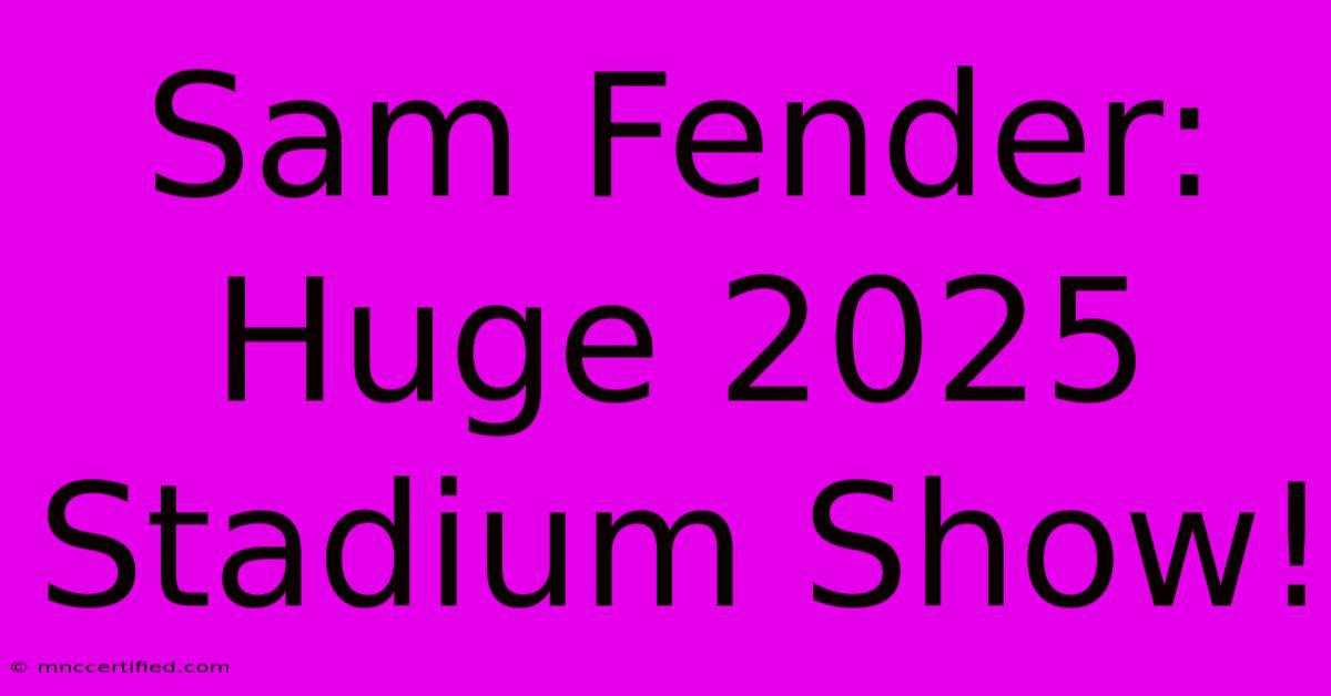 Sam Fender: Huge 2025 Stadium Show!