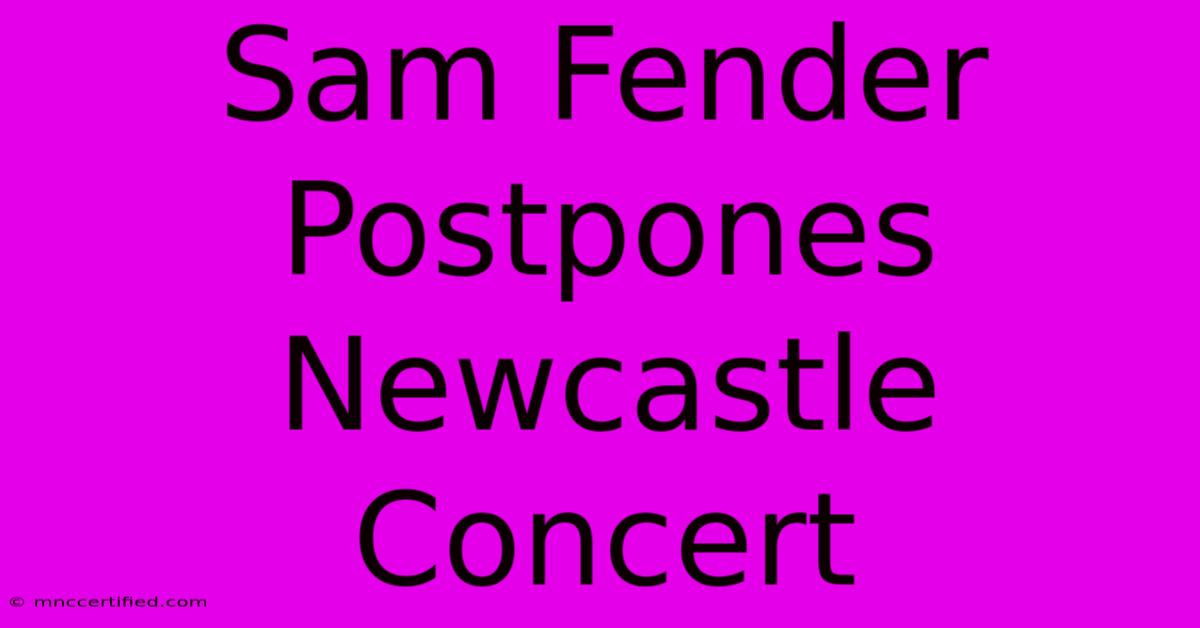 Sam Fender Postpones Newcastle Concert