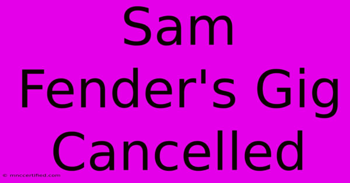 Sam Fender's Gig Cancelled