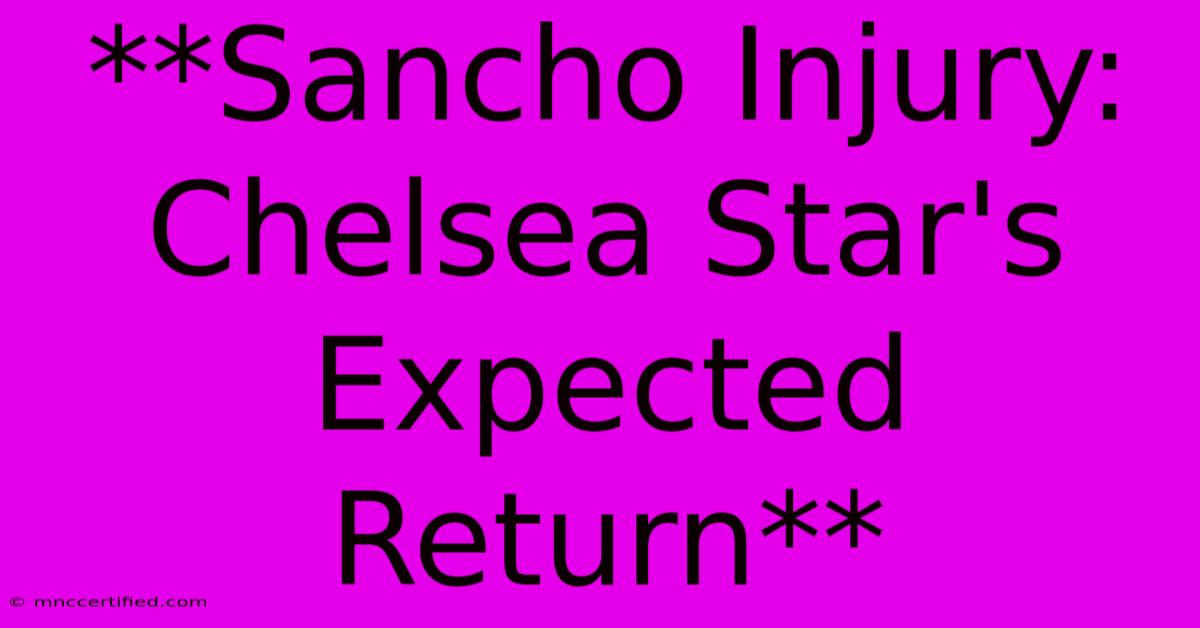 **Sancho Injury: Chelsea Star's Expected Return**