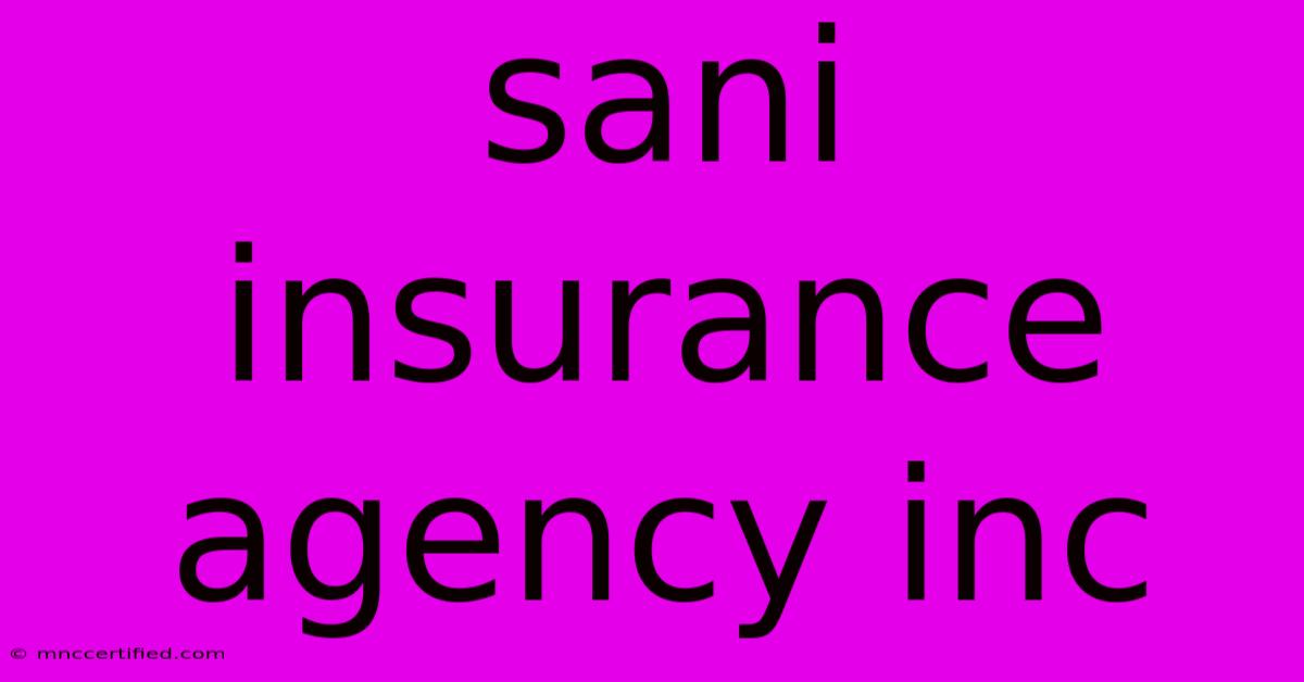 Sani Insurance Agency Inc