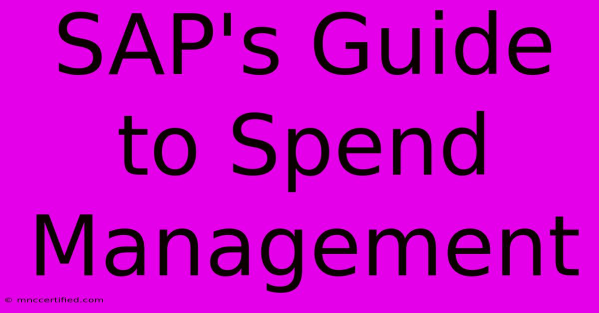 SAP's Guide To Spend Management