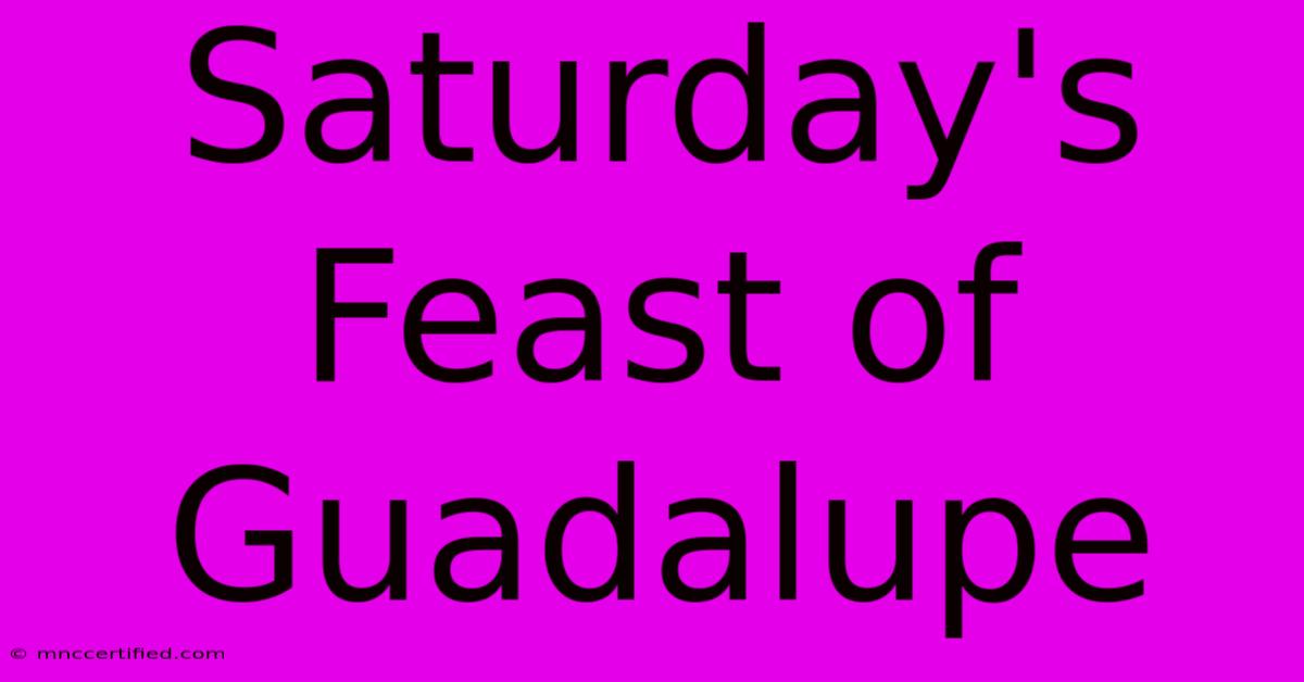 Saturday's Feast Of Guadalupe