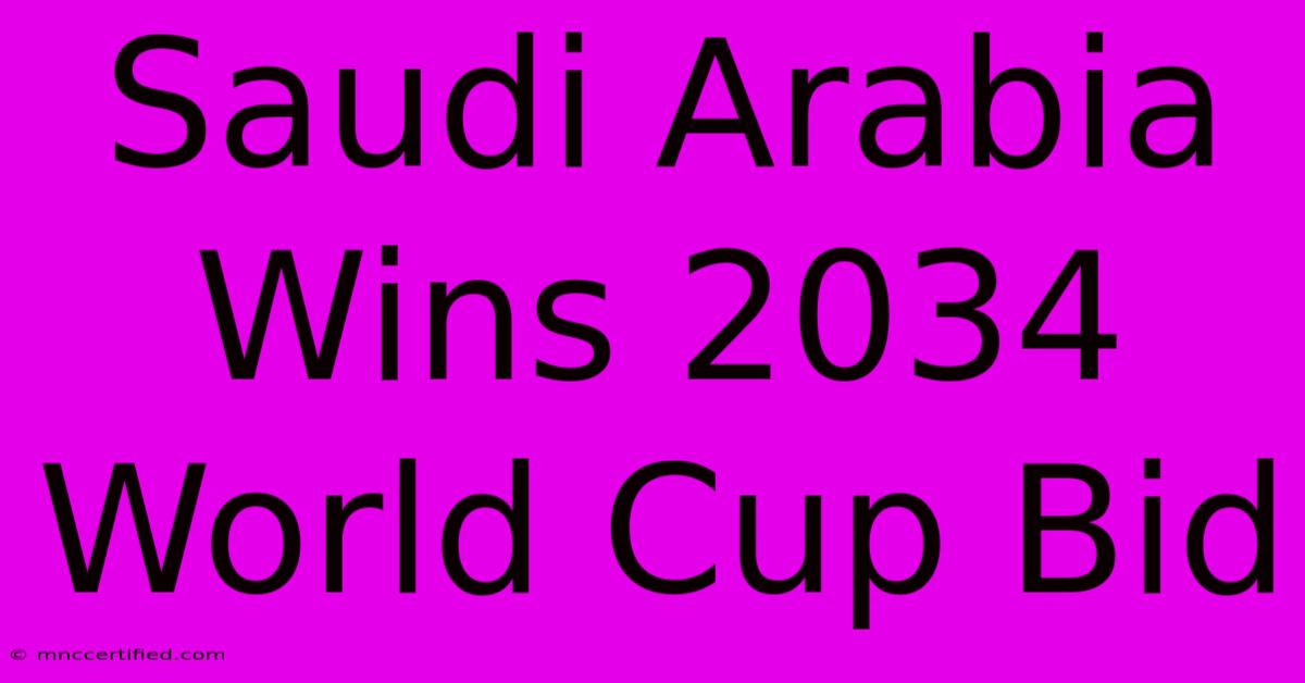 Saudi Arabia Wins 2034 World Cup Bid