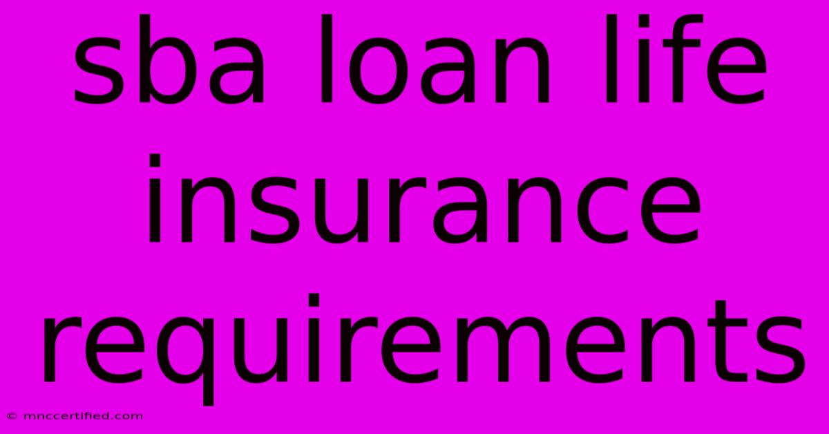 Sba Loan Life Insurance Requirements