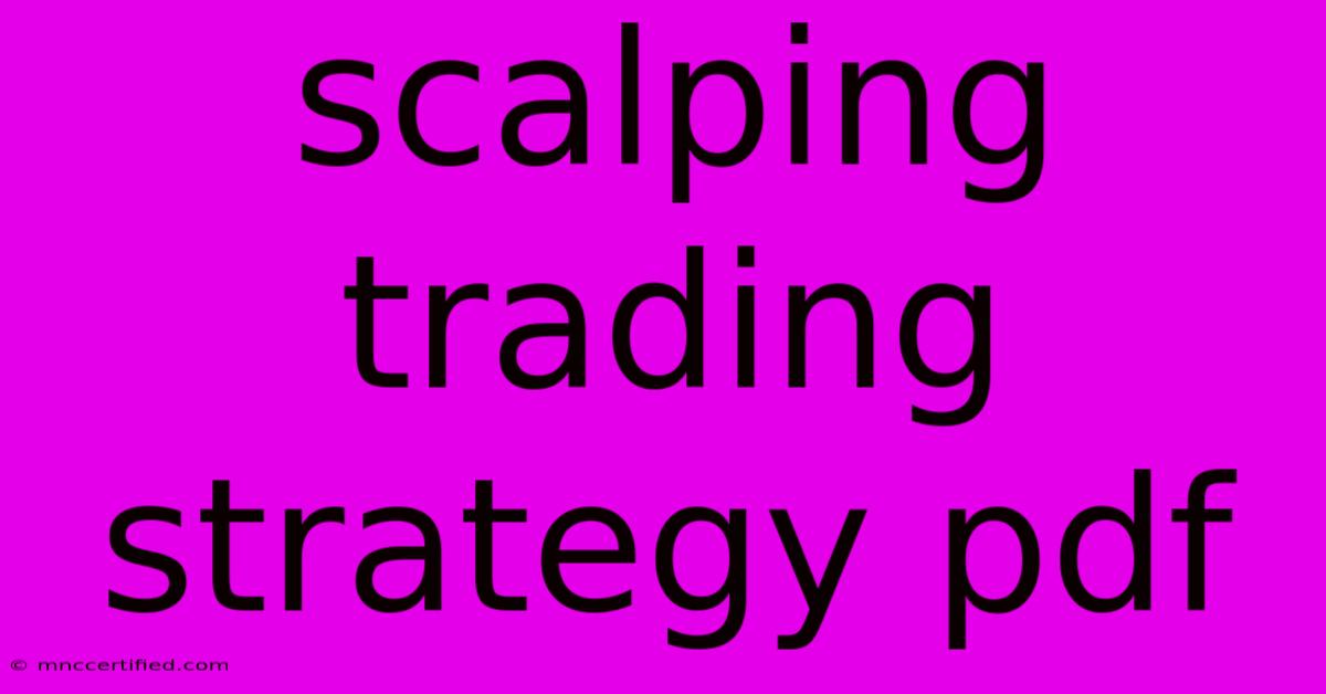 Scalping Trading Strategy Pdf