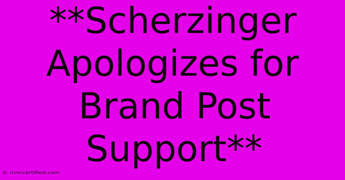 **Scherzinger Apologizes For Brand Post Support**