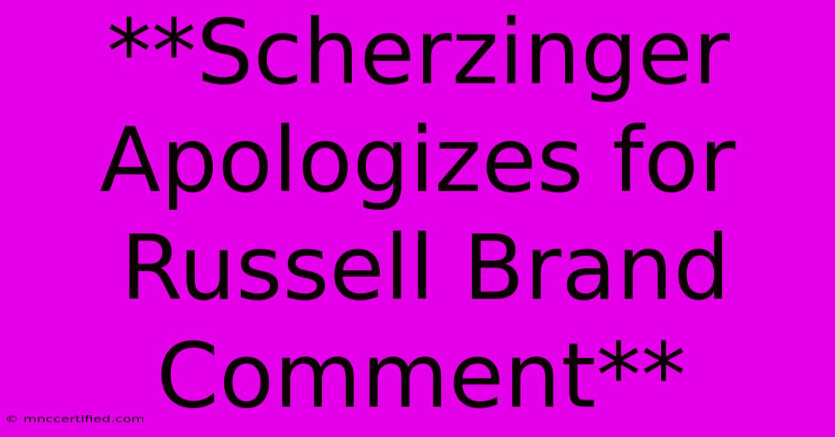 **Scherzinger Apologizes For Russell Brand Comment**