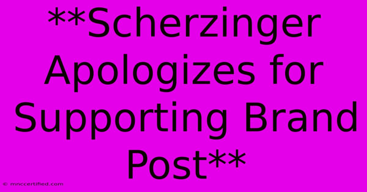 **Scherzinger Apologizes For Supporting Brand Post** 