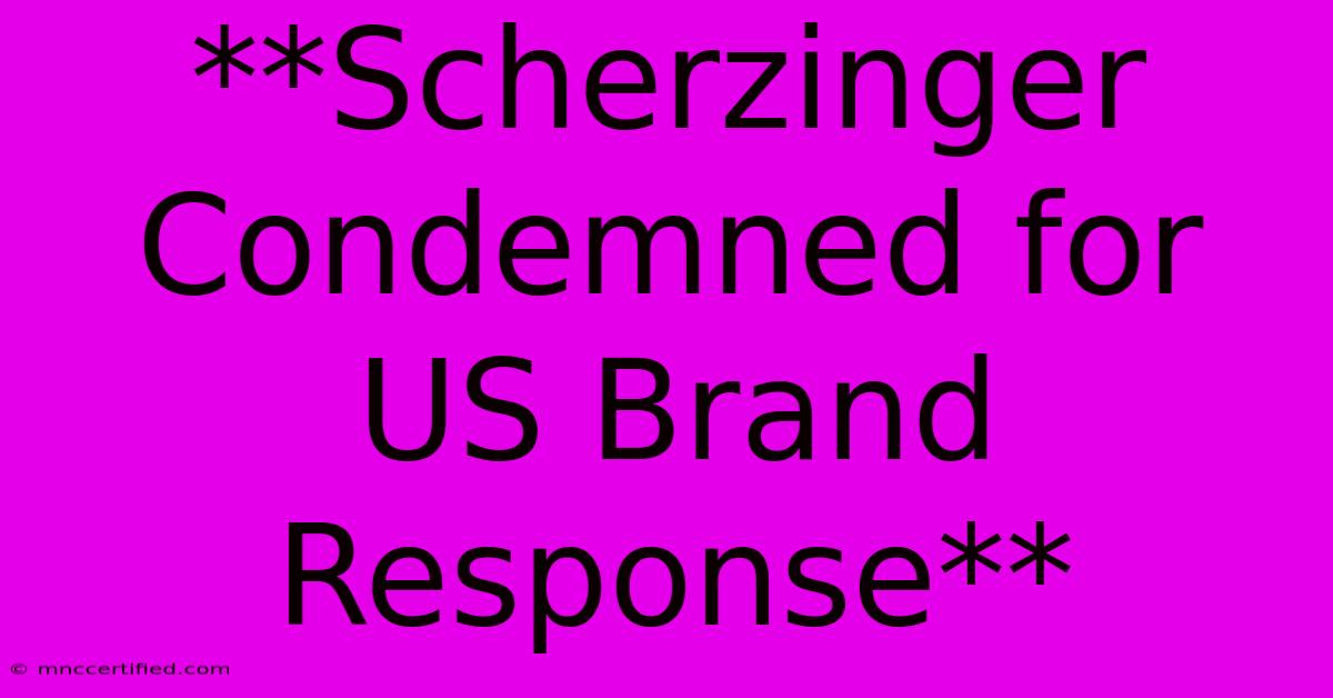 **Scherzinger Condemned For US Brand Response**