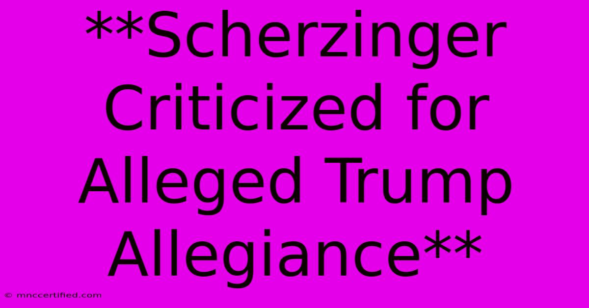 **Scherzinger Criticized For Alleged Trump Allegiance**