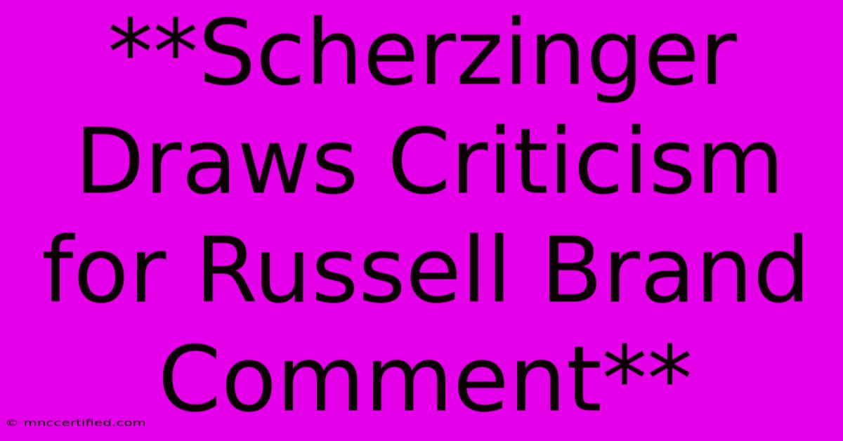 **Scherzinger Draws Criticism For Russell Brand Comment**