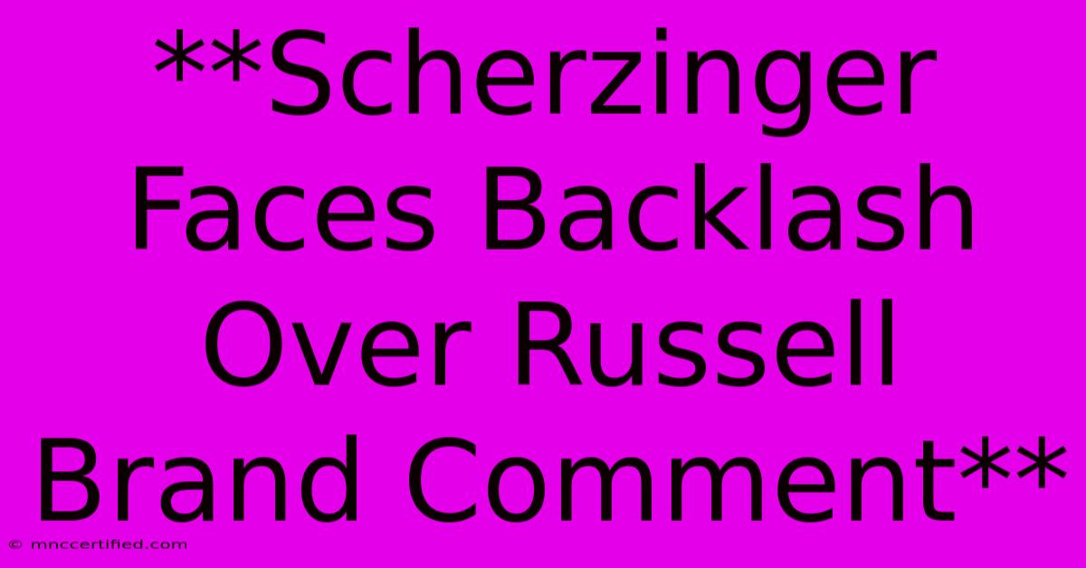 **Scherzinger Faces Backlash Over Russell Brand Comment**