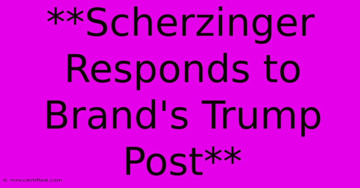 **Scherzinger Responds To Brand's Trump Post**