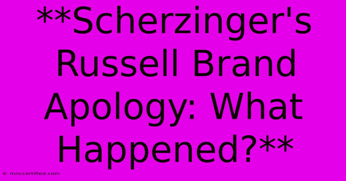 **Scherzinger's Russell Brand Apology: What Happened?** 