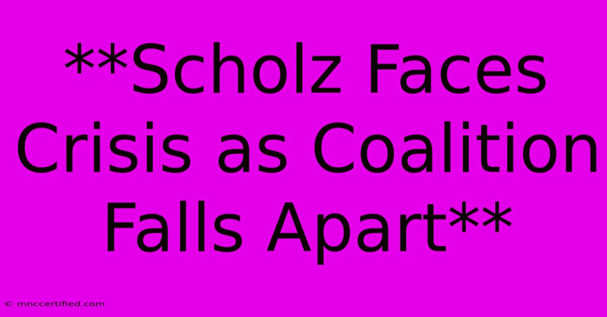 **Scholz Faces Crisis As Coalition Falls Apart**