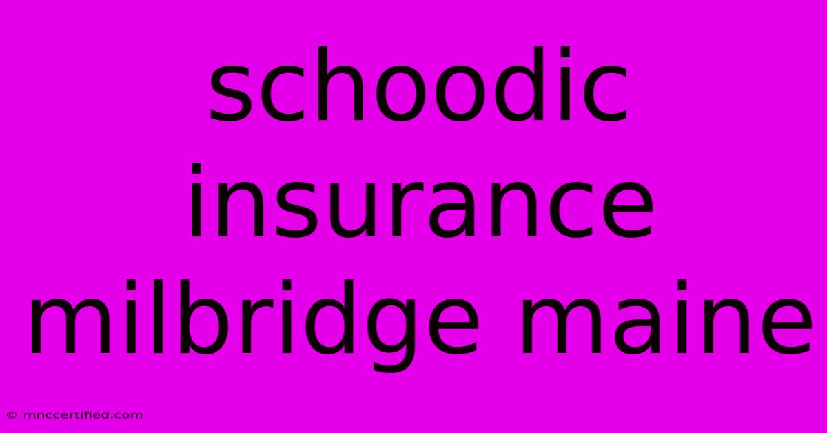 Schoodic Insurance Milbridge Maine