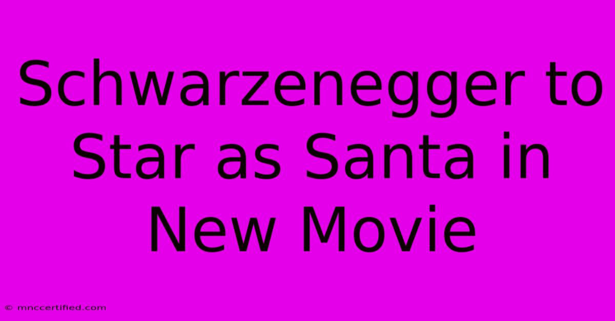 Schwarzenegger To Star As Santa In New Movie