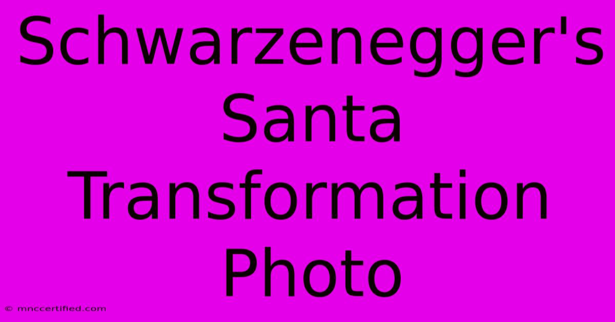 Schwarzenegger's Santa Transformation Photo