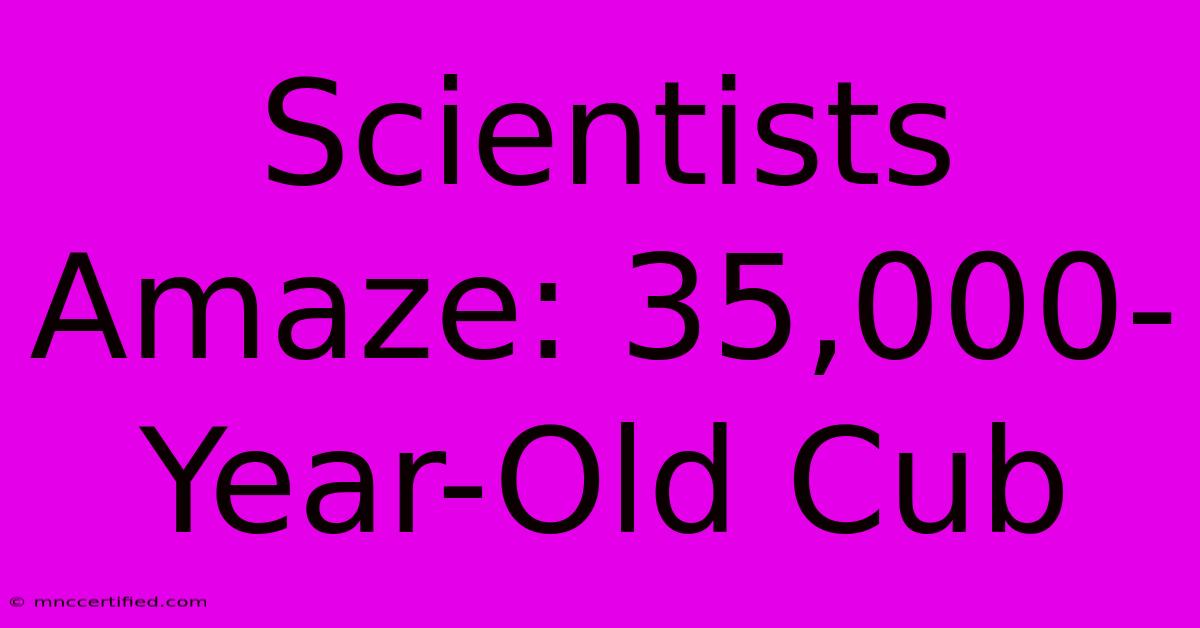 Scientists Amaze: 35,000-Year-Old Cub