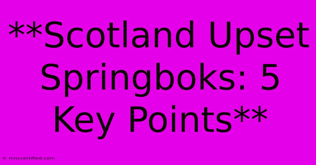 **Scotland Upset Springboks: 5 Key Points**