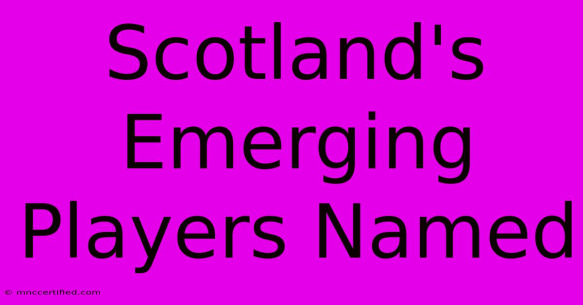 Scotland's Emerging Players Named