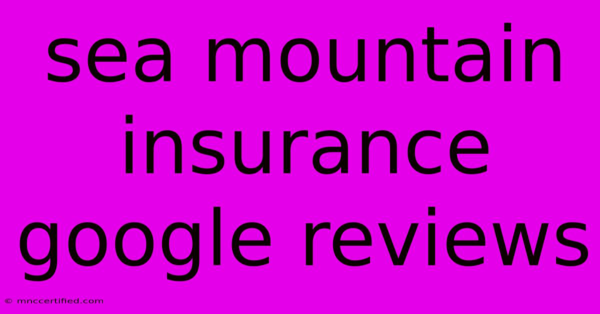 Sea Mountain Insurance Google Reviews