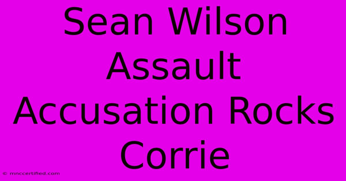 Sean Wilson Assault Accusation Rocks Corrie